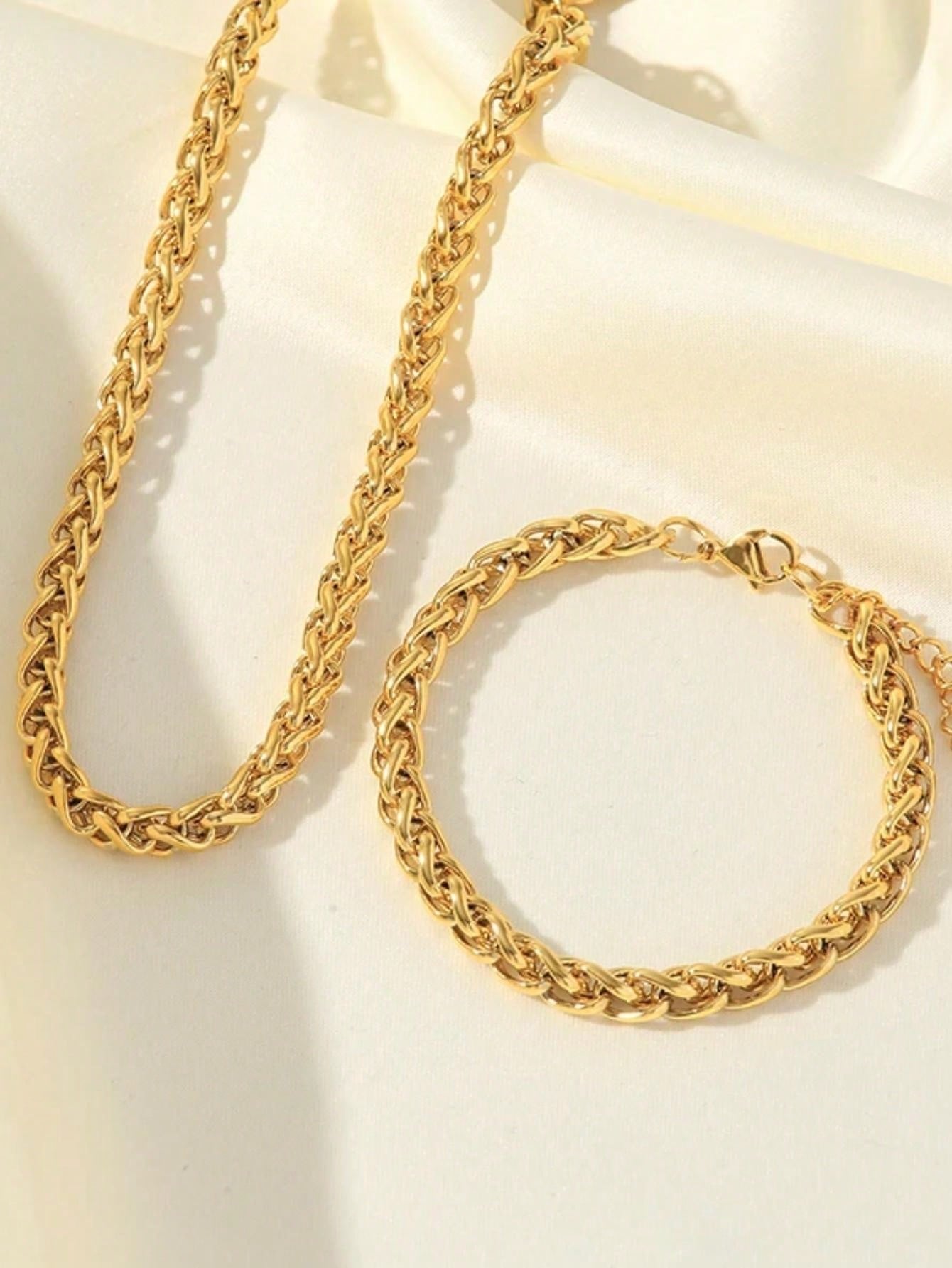 Golden Royale Chain Set – 18K Gold Plated Stainless Steel