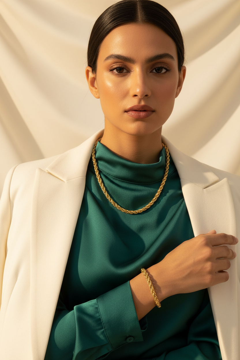 Golden Royale Chain Set – 18K Gold Plated Stainless Steel