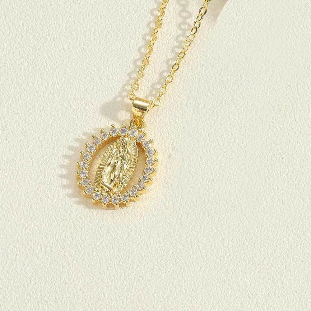 Aurora Virgin Mary Necklace & Earrings Set