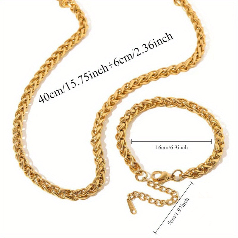 Golden Royale Chain Set – 18K Gold Plated Stainless Steel
