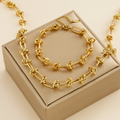 Golden Knot Chain Jewelry Set – 18K Gold Plated Stainless Steel