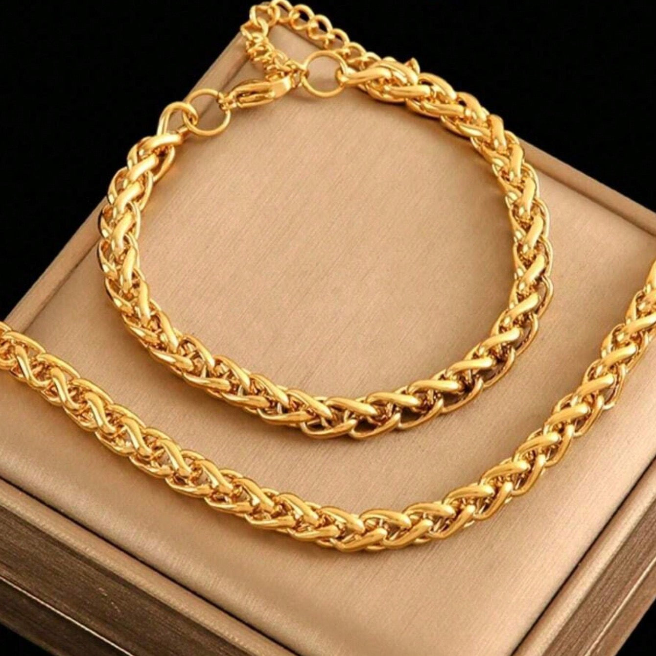 Golden Royale Chain Set – 18K Gold Plated Stainless Steel