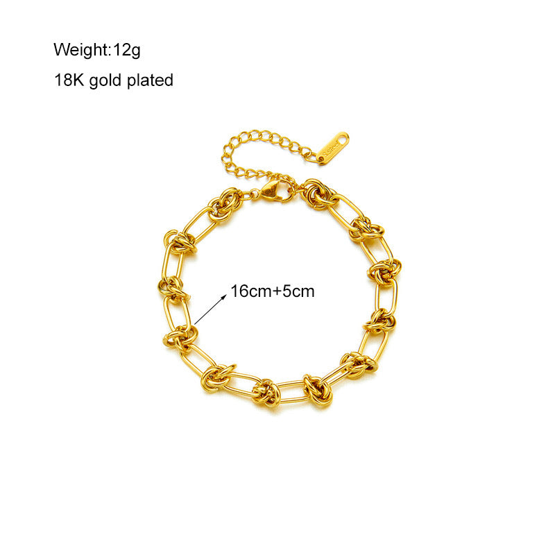 Golden Knot Chain Jewelry Set – 18K Gold Plated Stainless Steel