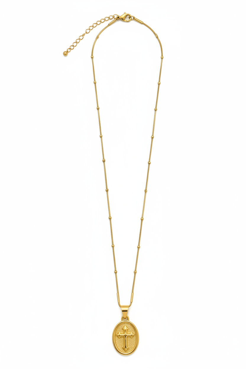 Faith Cross Necklace – 18K Gold Plated Stainless Steel Necklace