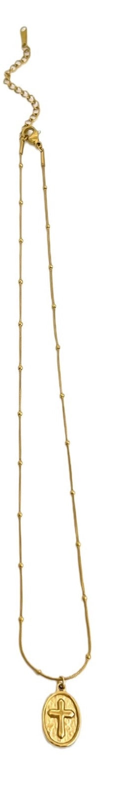 Faith Cross Necklace – 18K Gold Plated Stainless Steel Necklace