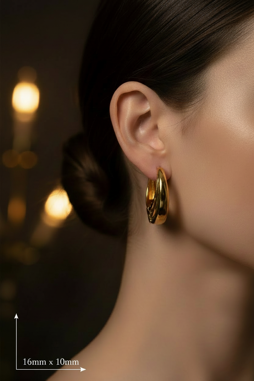 Aurora Luxe Hoop Earrings – 18K Gold Plated Stainless Steel