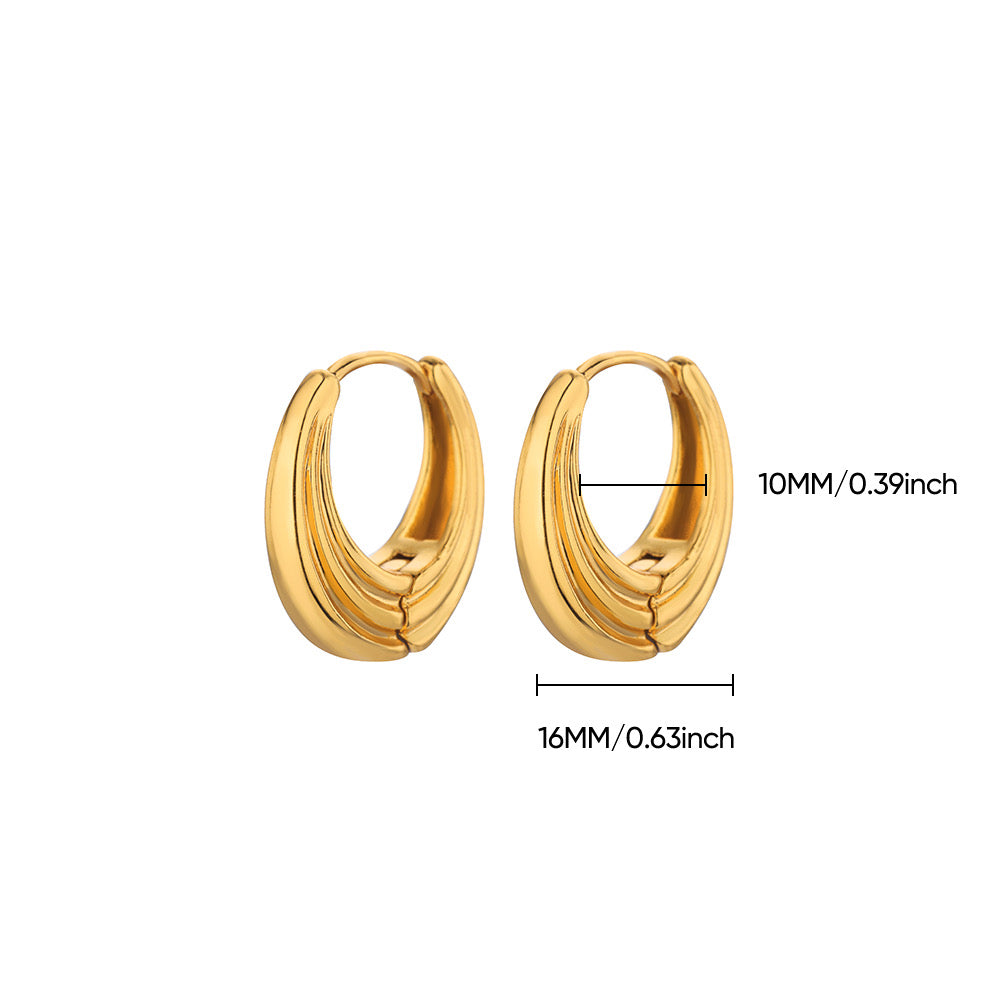 Aurora Luxe Hoop Earrings – 18K Gold Plated Stainless Steel