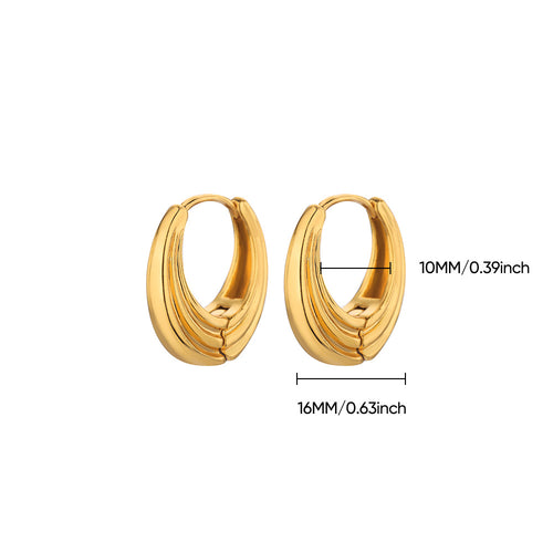 Aurora Luxe Hoop Earrings – 18K Gold Plated Stainless Steel