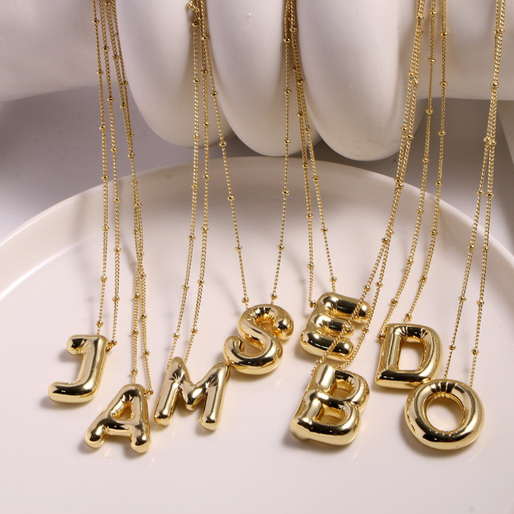 Personalized Initial Letter Necklace – 18K Gold PVD Plated 316L Stainless Steel