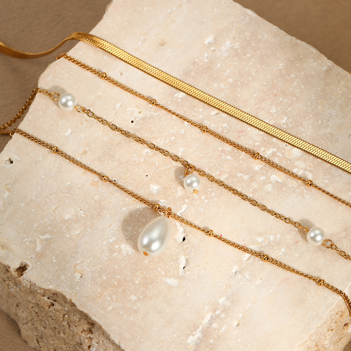 Pearl Luxe Layered Necklace – 18K Gold Plated Stainless Steel