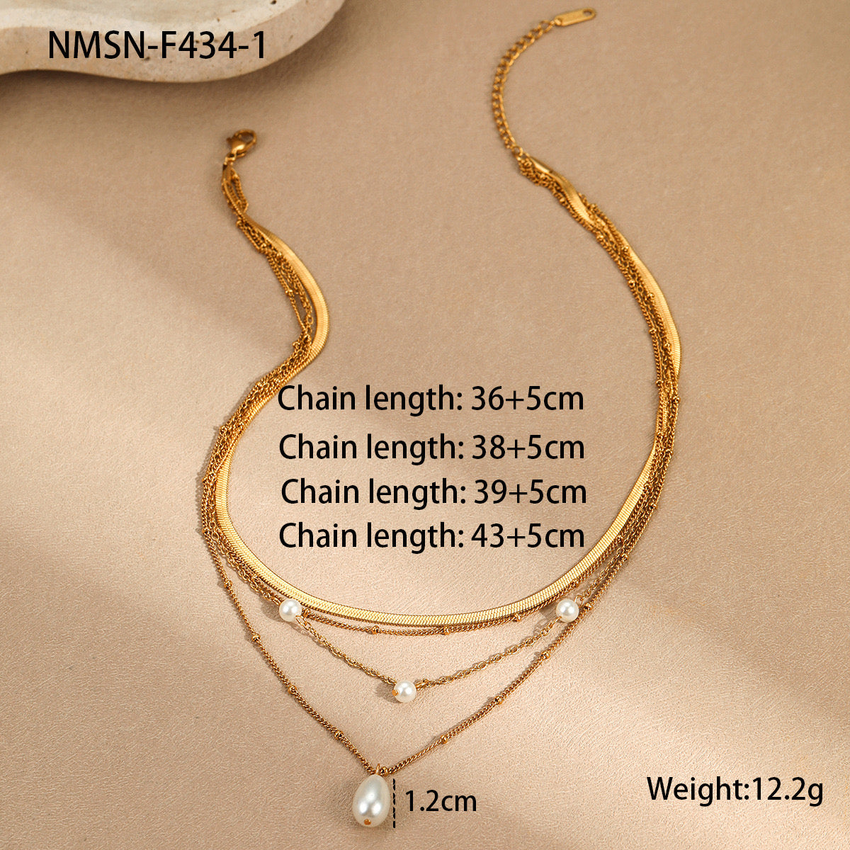 Pearl Luxe Layered Necklace – 18K Gold Plated Stainless Steel