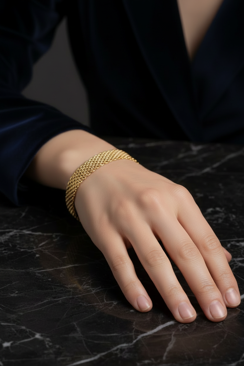 Luxe Weave Bracelet – 18K Gold Plated Stainless Steel Bracelet