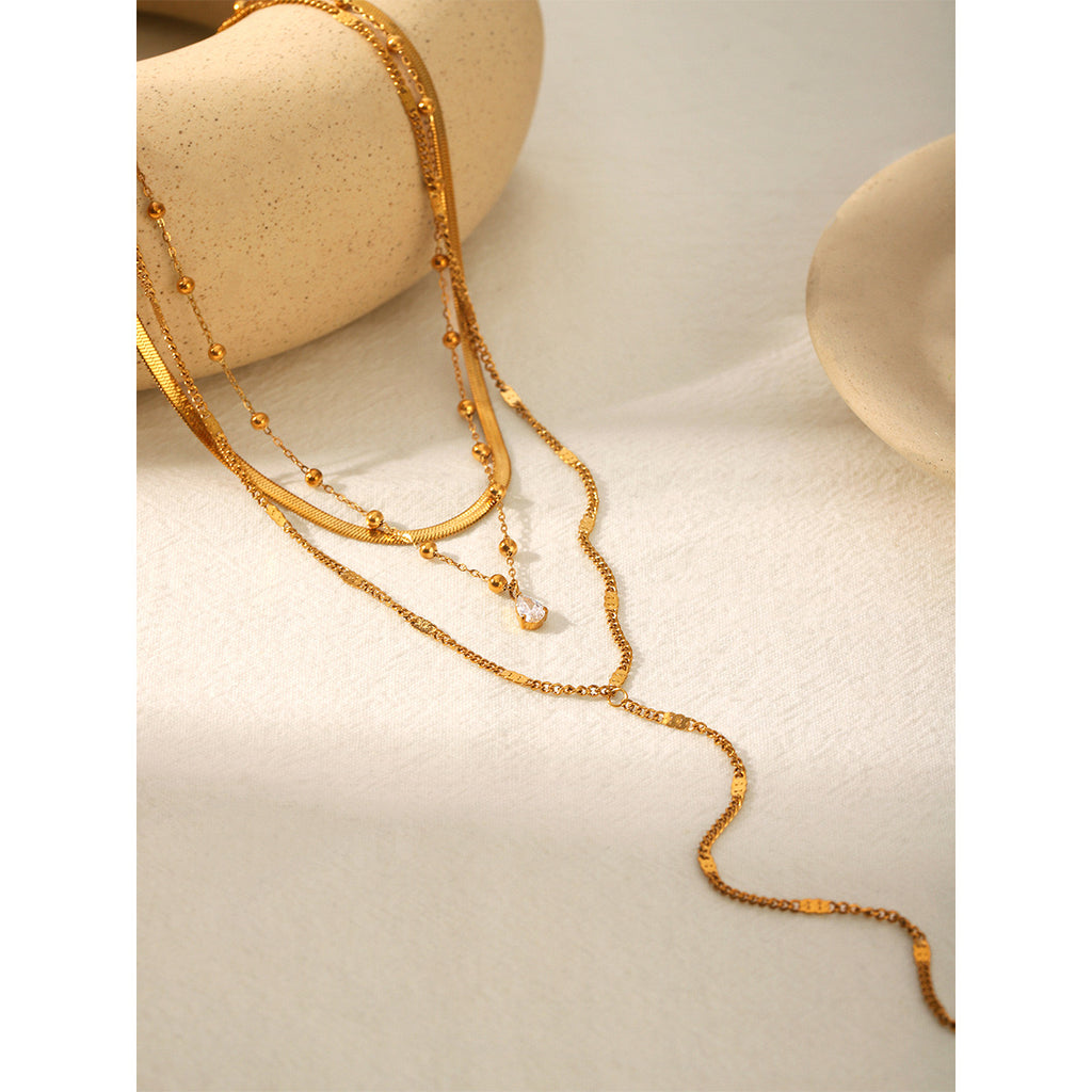 Celestial Layered Necklace – 18K Gold Plated Stainless Steel Necklace