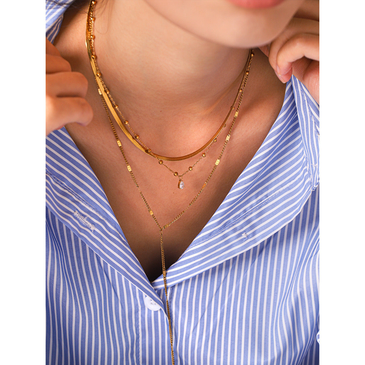 Celestial Layered Necklace – 18K Gold Plated Stainless Steel Necklace