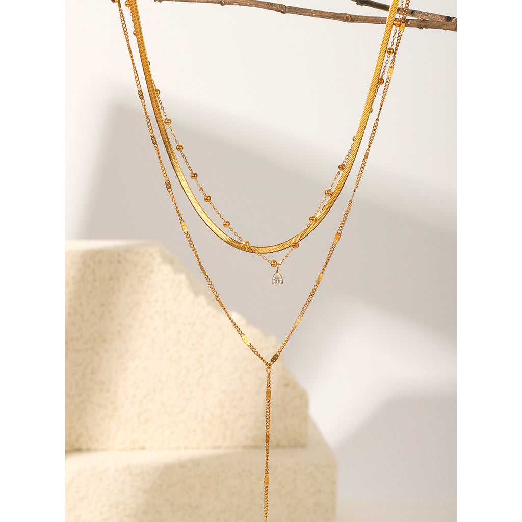 Celestial Layered Necklace – 18K Gold Plated Stainless Steel Necklace