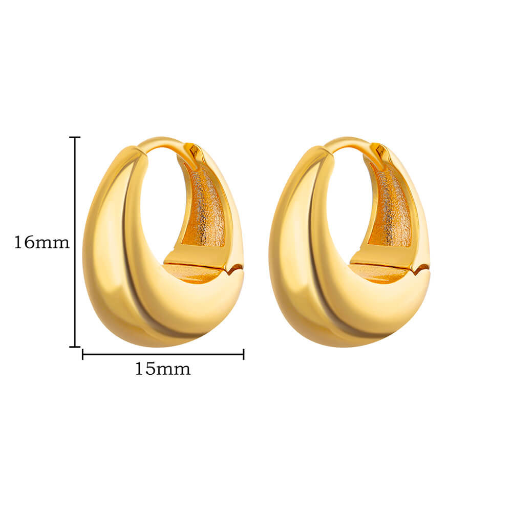 Luna Gold Hoop Earrings – 18K Gold Plated Stainless Steel Earrings